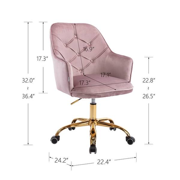 Modern Velvet Swivel Shell Chair with Casters, Adjustable Lift Seat