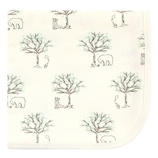 Touched by Nature Baby Organic Cotton Swaddle, Receiving and Multi-purpose Blanket, Birch Trees, One Size