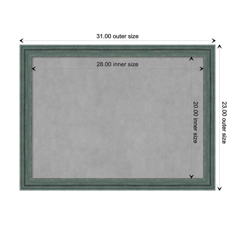 Amanti Art Upcycled Teal Grey Framed Magnetic Board - Board Size 28x20