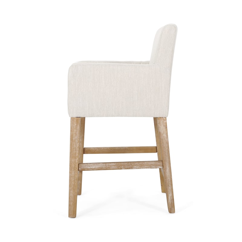 Armga Fabric Upholstered Wood 26 inch Counter Stools (Set of 2) by Christopher Knight Home