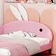 preview thumbnail 16 of 23, Roomfitters Upholstered Rabbit-Shape Daybed, Sofabed with Rabbit Ear Headboard, Pink