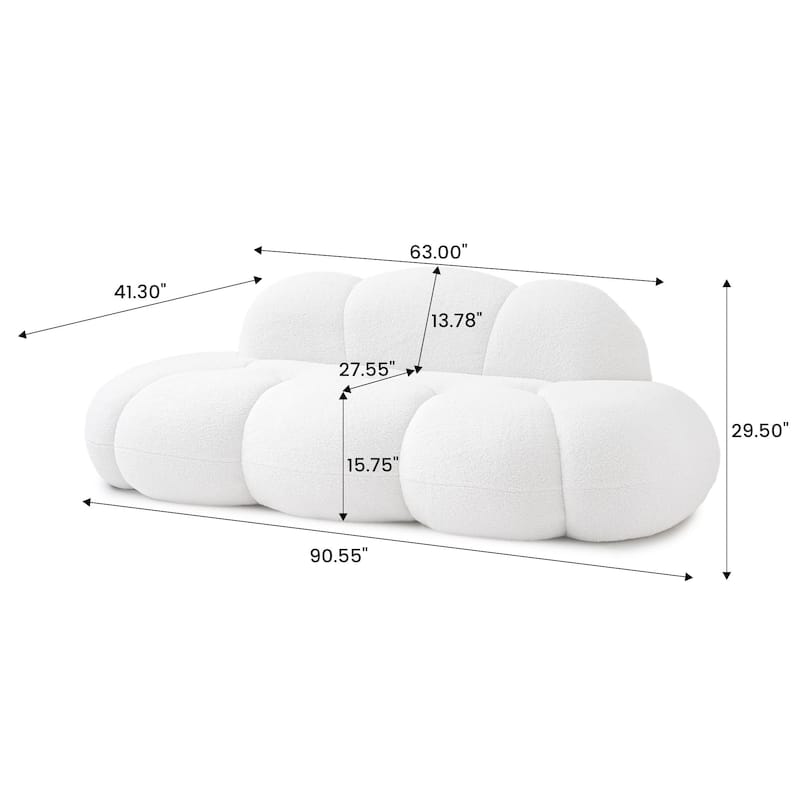 Cloud Shaped Couches for Living Room, Modern Comfy Compressed Sofa, Cloud Shaped Leisure Sofa for Bedroom, Apartment