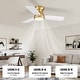 preview thumbnail 26 of 28, 32" Smart Gold & White Flush Mount Dimmable Ceiling Fan - 32''
