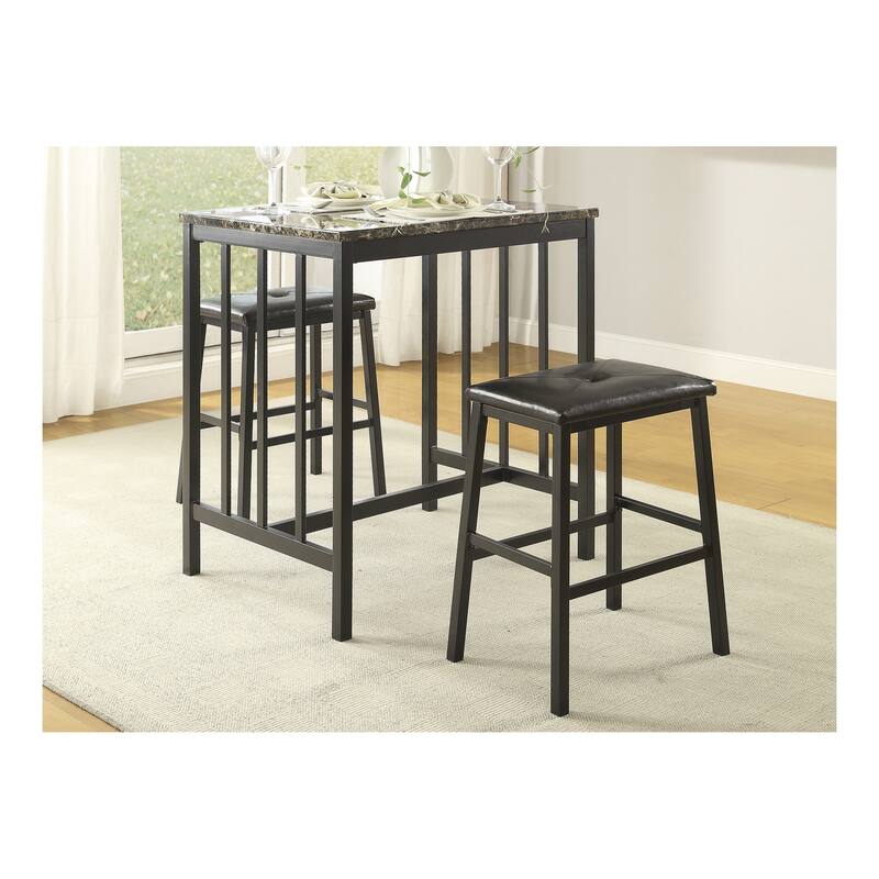 Metal 3pc Counter Height Set Table and 2 Stools