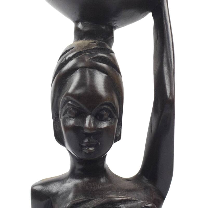 Novica Handmade Motherly Carrier Ebony Wood Sculpture