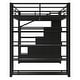 preview thumbnail 12 of 11, Full Size Metal Loft Bed with Storage Shelves Cabinets Wardrobe
