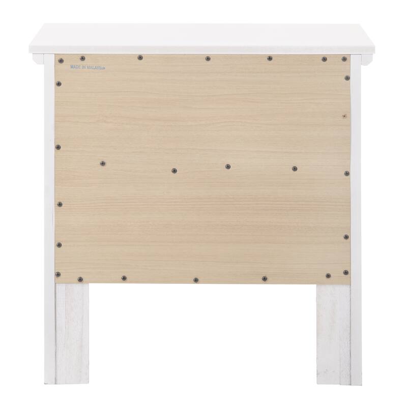 White Transitional Nightstand with Two Drawers, No Assembly Needed