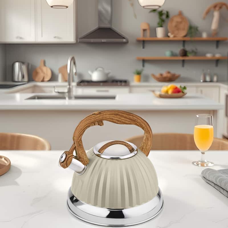 Lorren Home Trends Stovetop Tea Kettle 3L/12 Cups, Whistling Spout.