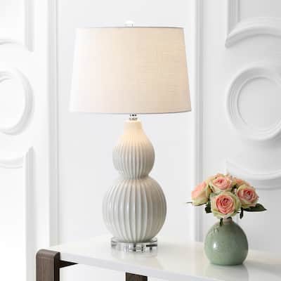 Dylan 28.25" Ceramic LED Table Lamp, Cream by JONATHAN Y