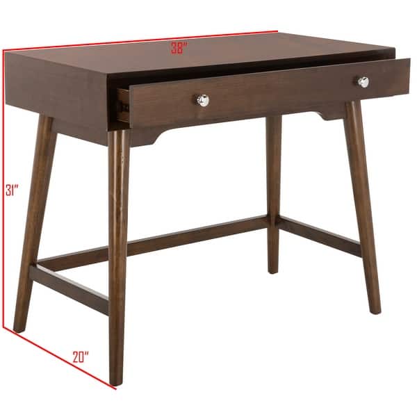 SAFAVIEH Isadora Mid-Century Walnut Modern Desk - Bed Bath & Beyond ...