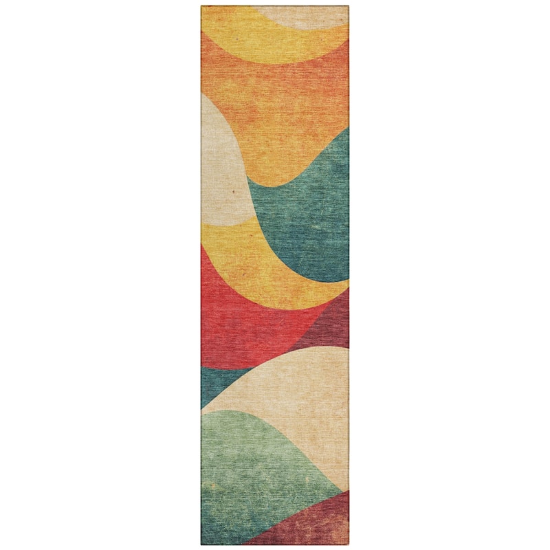 Machine Washable Indoor/Outdoor Soft Contemporary Chantille Rug