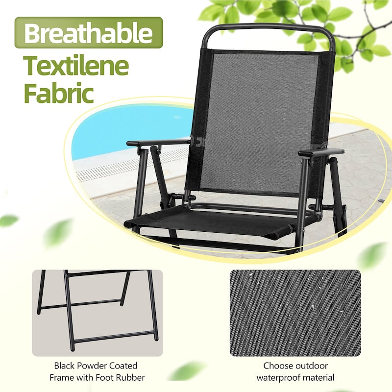 6-Piece Folding Patio Dining Set, Garden Patio Furniture Set with Umbrella