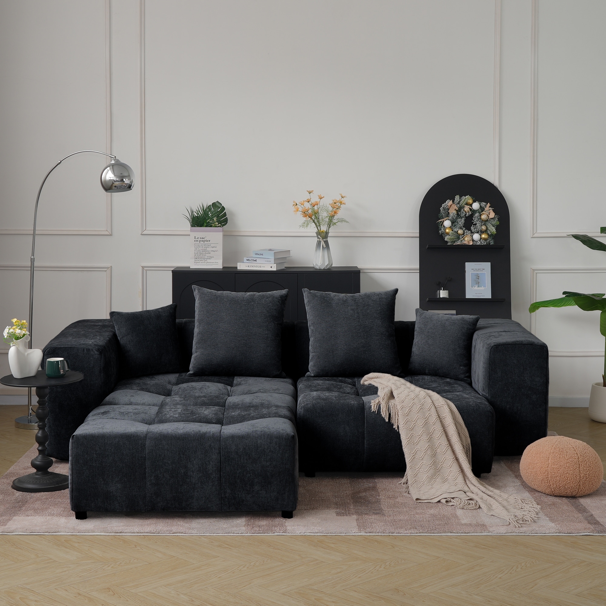 Oversized Modular Comfy Sofa for Living Room, L Shaped Couches,Deep 2-Seat with Ottoman