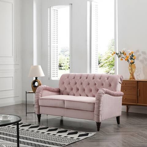 Luxury Chesterfield Design 2 Seater Sofa Couch, Elegant Velvet Sofa, Accent Sofa Loveseat