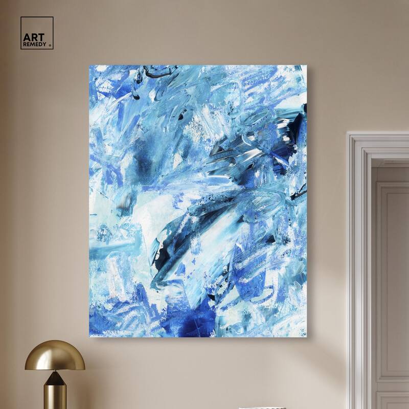 Impasto Blues Canvas by Art Remedy, Gallery Wrapped