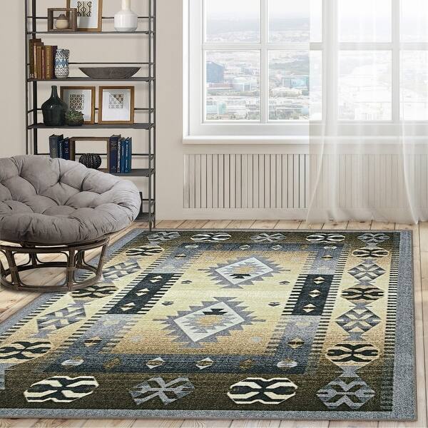 slide 2 of 10, Superior Parrish Printed Non-Slip Washable Indoor Area Rug