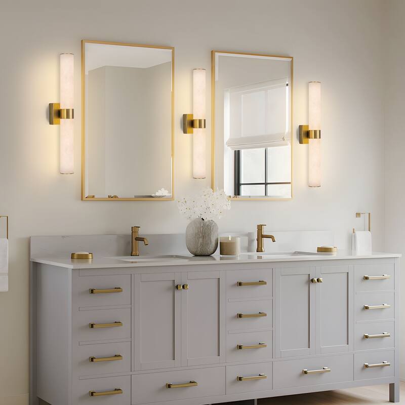 Starsky LED Dimmable Real Alabaster Cylindrical Wall Sconce