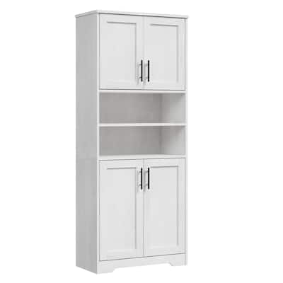 67" Tall Storage Cabinet, Kitchen Pantry Cabinet with Adjustable Shelves, Open Compartments