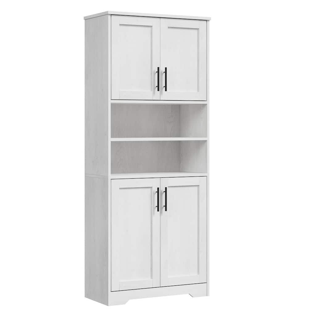 67" Tall Storage Cabinet, Kitchen Pantry Cabinet with Adjustable Shelves, Open Compartments