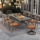 preview thumbnail 93 of 92, Versatile Outdoor Dining Sets w Swivel/Folding Chairs & Steel Slat Table and HDPE Dining Table Set for Gardens, Patios