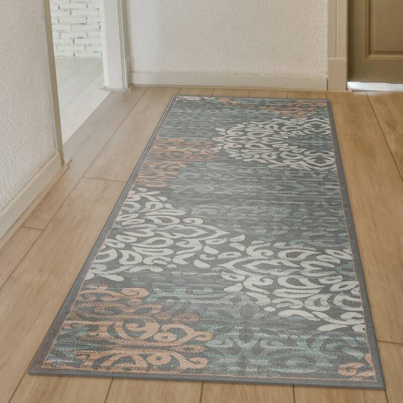 Admire Home Living Plaza Modern Abstract Damask Pattern Area Rug