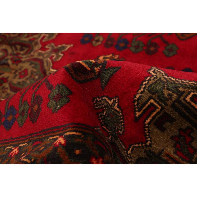 ECARPETGALLERY Hand-knotted Teimani Red Wool Rug - 4'4 x 7'8