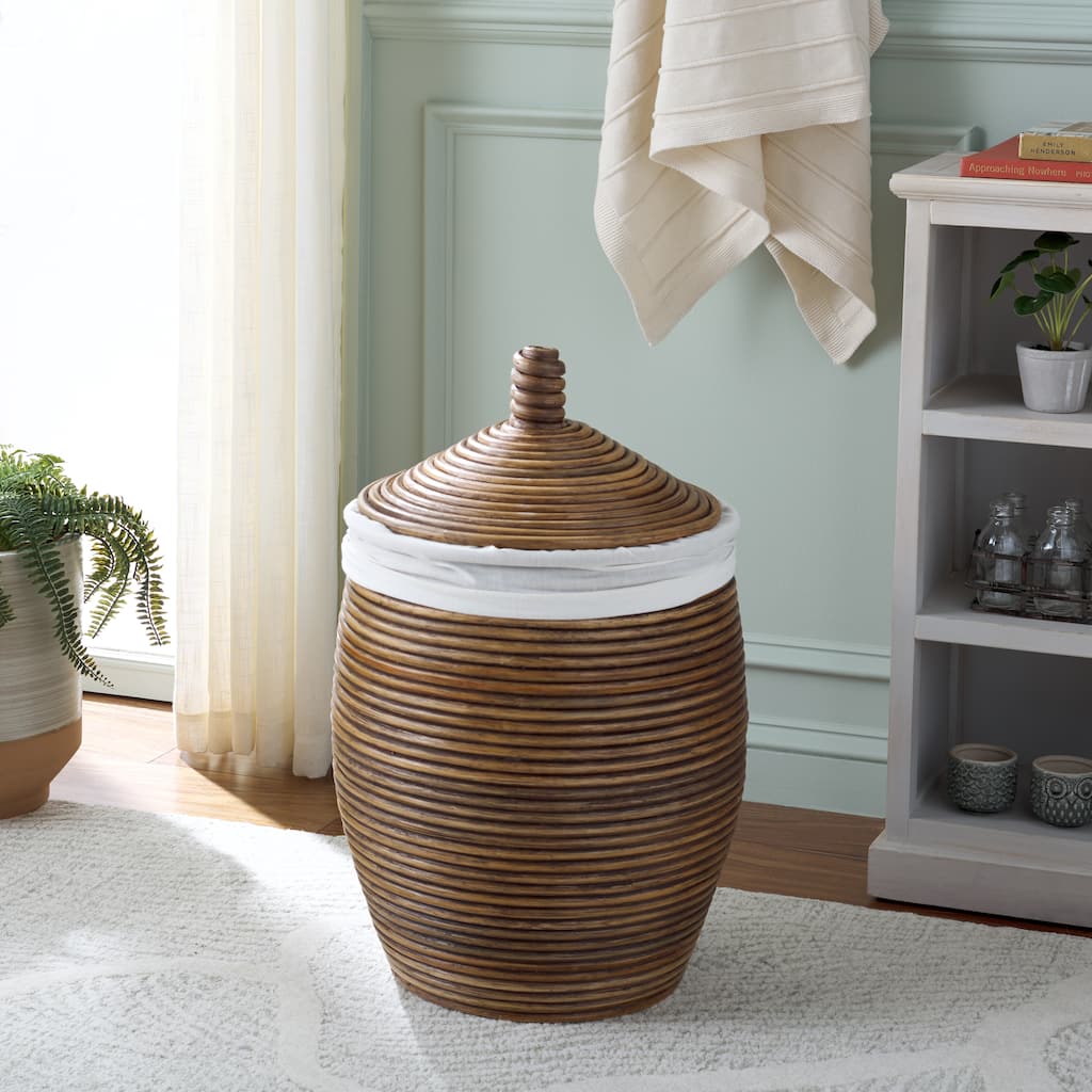 SAFAVIEH Mikkel Laundry Basket - 15"W x 15"D x 24"H