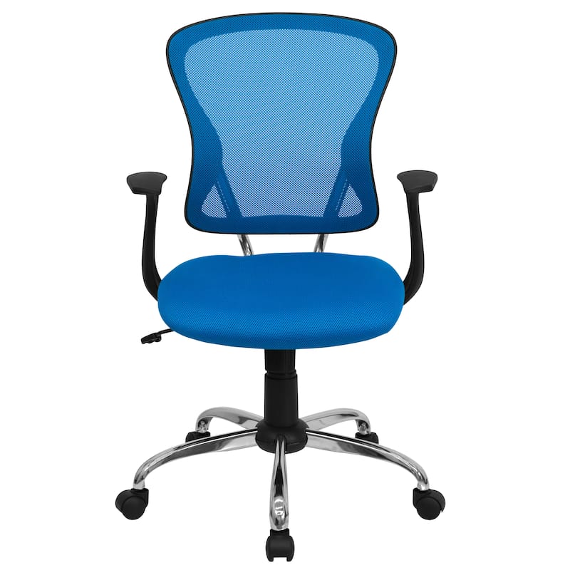 Mid-Back Mesh Swivel Task Office Chair with Chrome Base and Arms