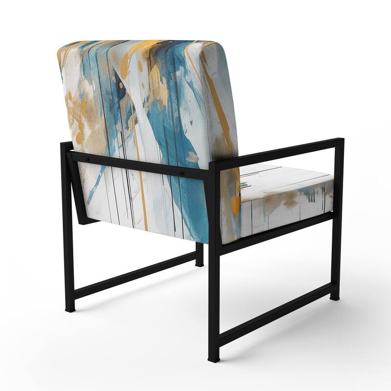 Designart "Teal and Gold Elegance" Upholstered Minimalism Accent Chair and Modern & Contemporary Arm Chair - Multiple Color