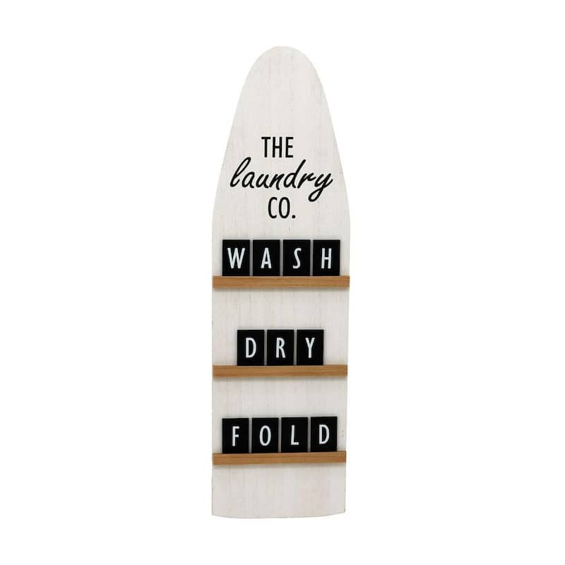 Laundry Wood Wall Decor, Large Vintage Wall Plaque for Laundry Room