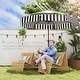 preview thumbnail 14 of 25, Outsunny 8.6FT Patio Umbrella, UPF 30+ Outdoor Market Umbrella, 2-Tier Vented Patio Table Umbrella with Crank 8 Ribs