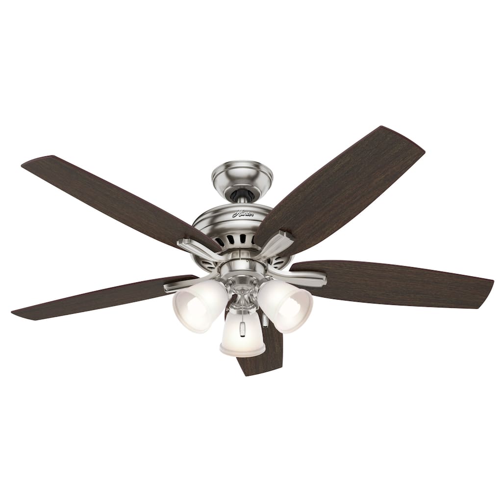 Hunter 52" Newsome Ceiling Fan with 3-Light LED Light Kit and Pull Chain - Traditional