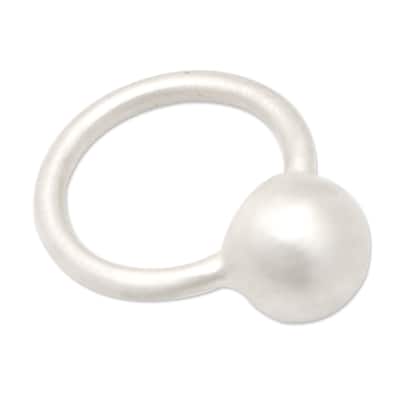 Novica Handmade Karangasem Planet Sterling Silver Cocktail Ring
