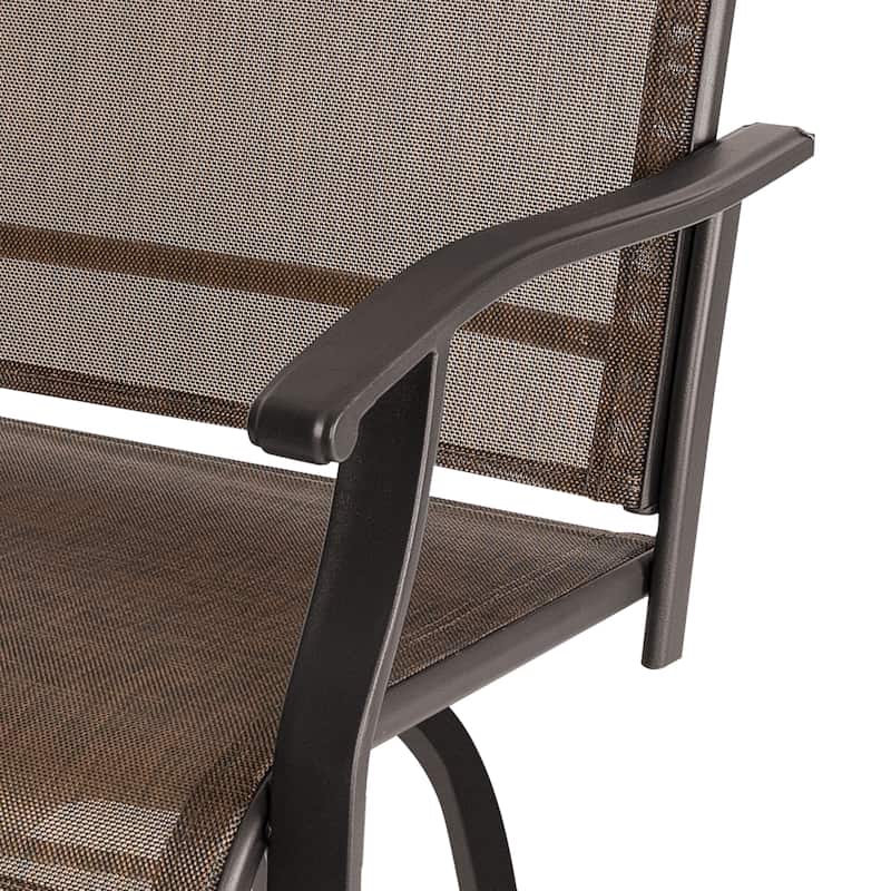 Outdoor Patio 2-Piece Swivel Bar Stools, All-Weather Textilene