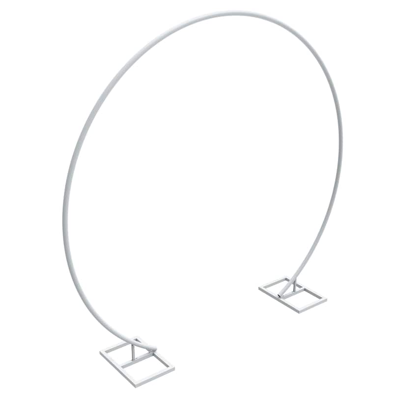 Round Metal Wedding Arch Frame Garden Arbor Flowers Backdrop Stand
