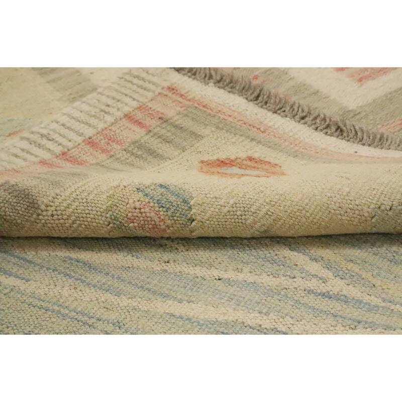 Hand Woven Oriental 100% Wool Carpet Southwestern Tribal Multi-Colored Kilim Area Rug - 7' 10'' X 5' 9''