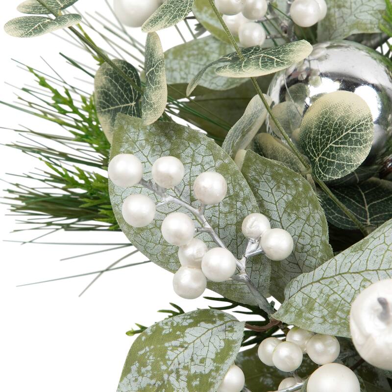 Mixed Pine with Pinecones and Ornaments Artificial Christmas Wreath - 28" - Unlit