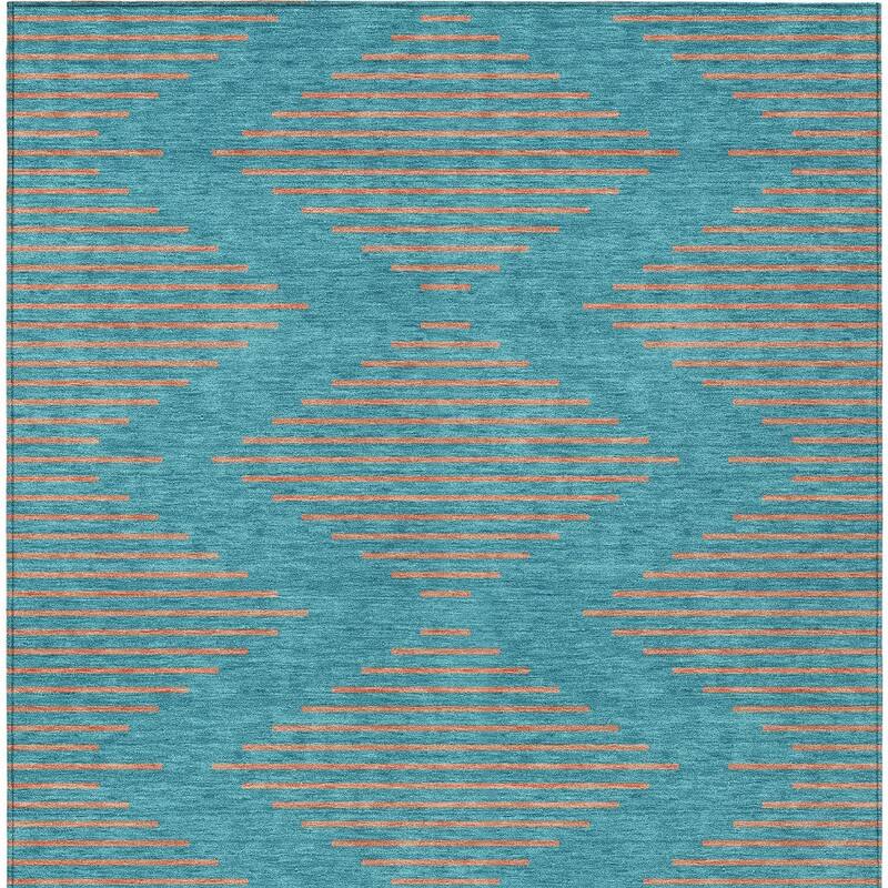 HomeRoots Geometric Transitional Rectangle Outdoor Rug
