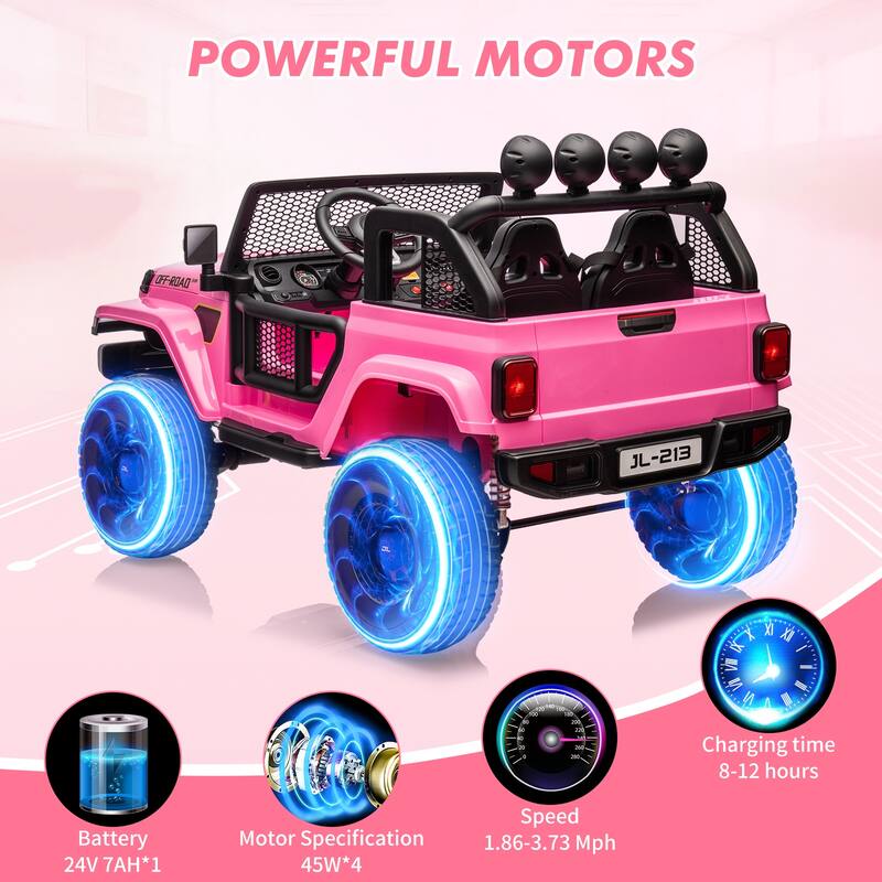 24V 2-Seater Switchable Electric Ride on Car Toy Truck for Kids Best Gift
