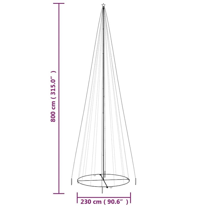 vidaXL Christmas Cone Tree Decoration Artificial Christmas Tree with LEDs