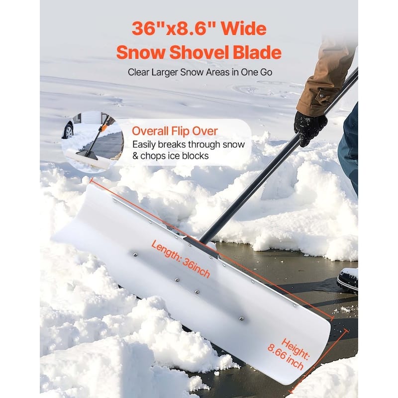 Plastic Snow Shovel with Widened Blade and Textured Anti-Slip Handle for Easy Snow Removal
