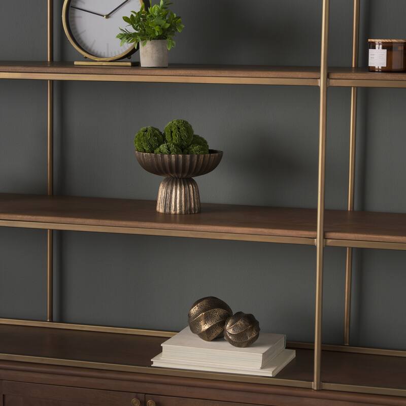 Ciaran Smooth Fluted Matte Black Metal Decorative Bowl