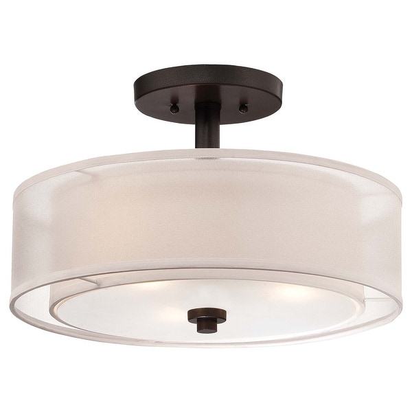 slide 2 of 7, Parsons Studio Smoked Iron 3 Light Semi Flush Mount By Minka Lavery