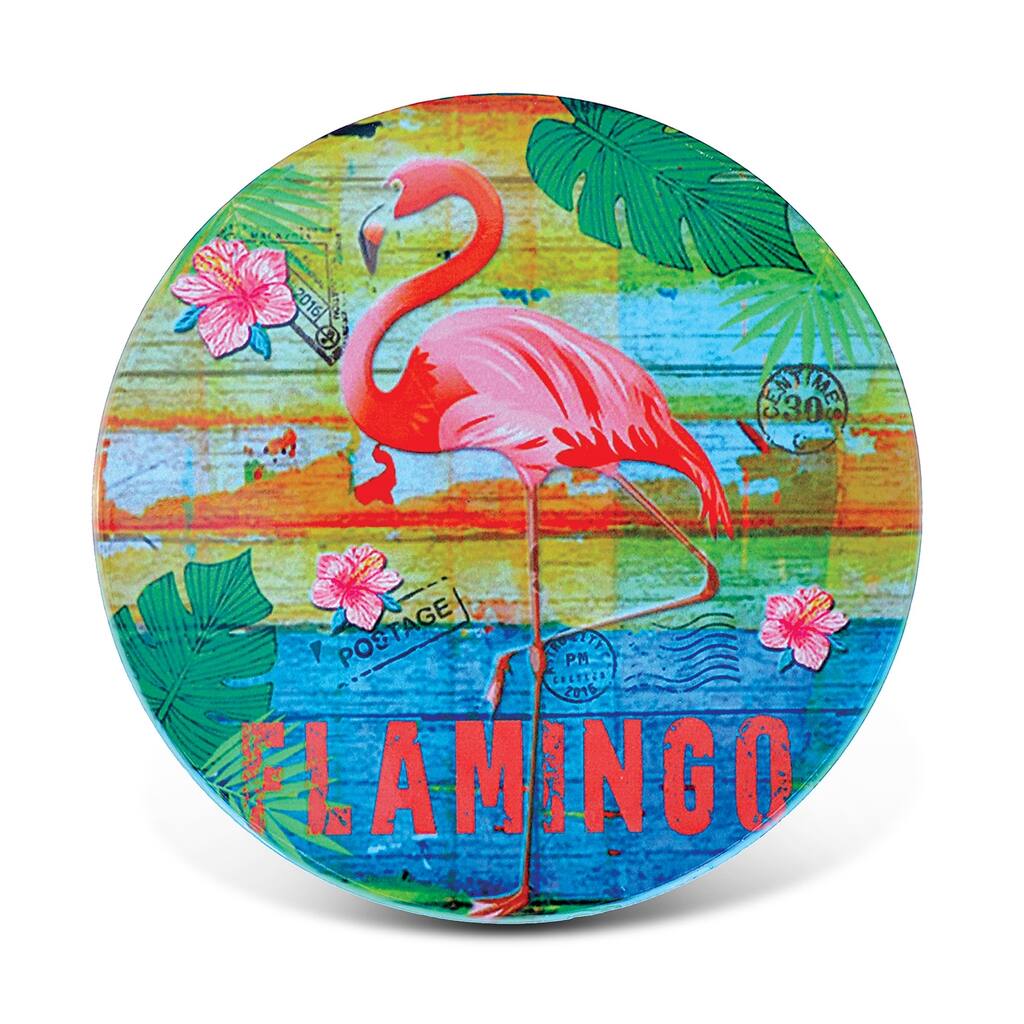 Puzzled Flamingo Ceramic Nautical Coaster