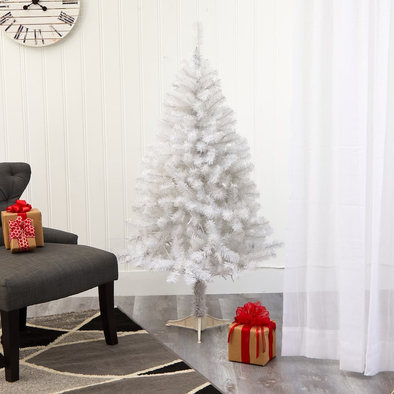 6' White Artificial Christmas Tree, Unlit - 6 Foot