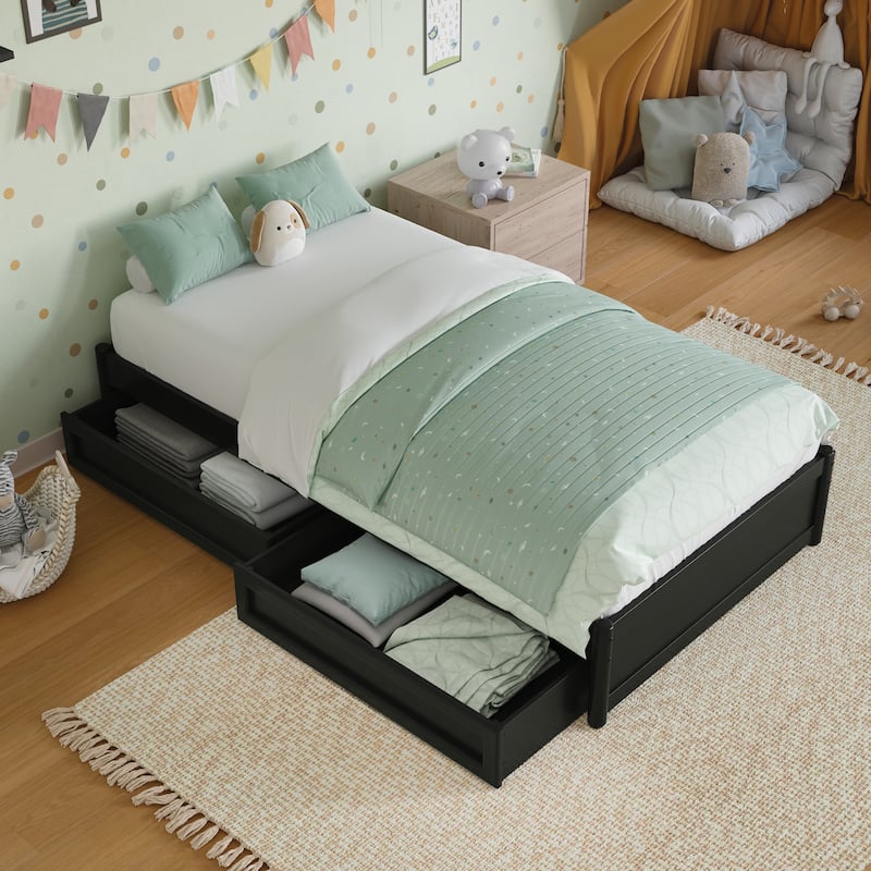 Barcelona Panel Platform Bed with Storage Drawers