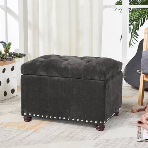 Adeco High End Classy Tufted Storage Bench Ottoman Footstool