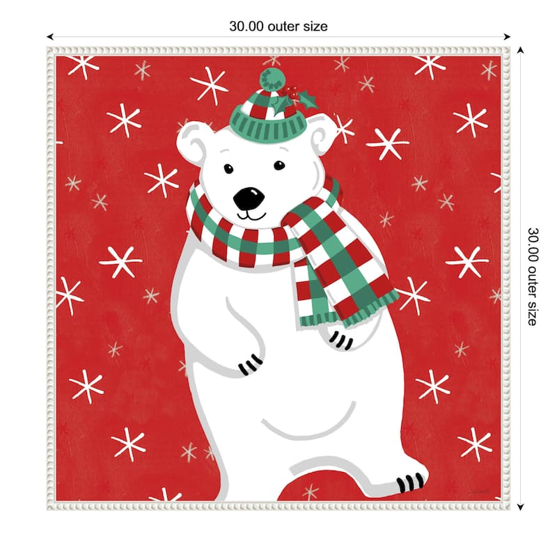 Festive Christmas III by Anne Tavoletti Framed Canvas Wall Art Print - 30 x 30 in