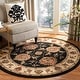 preview thumbnail 19 of 133, SAFAVIEH Lyndhurst Hermanda Traditional Oriental Rug 5'3" Round - Black/Ivory - Round