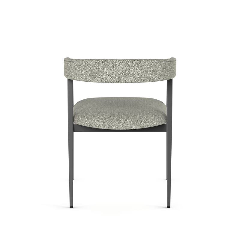 Amisco Caris Upholstered Dining Chair with Arms and Metal Legs